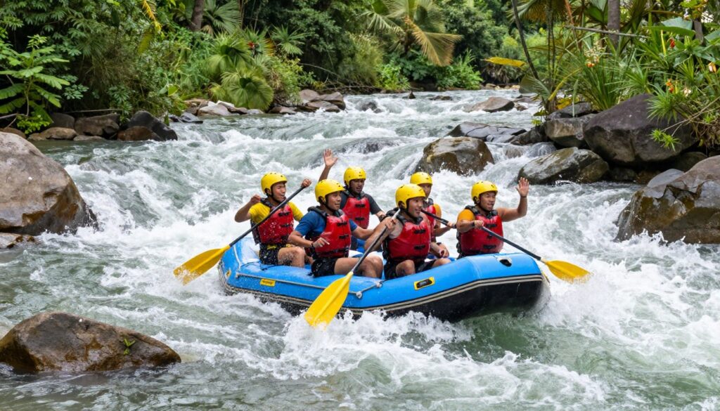 Aktivitas rafting di Sungai Pekalen wisata Probolinggo