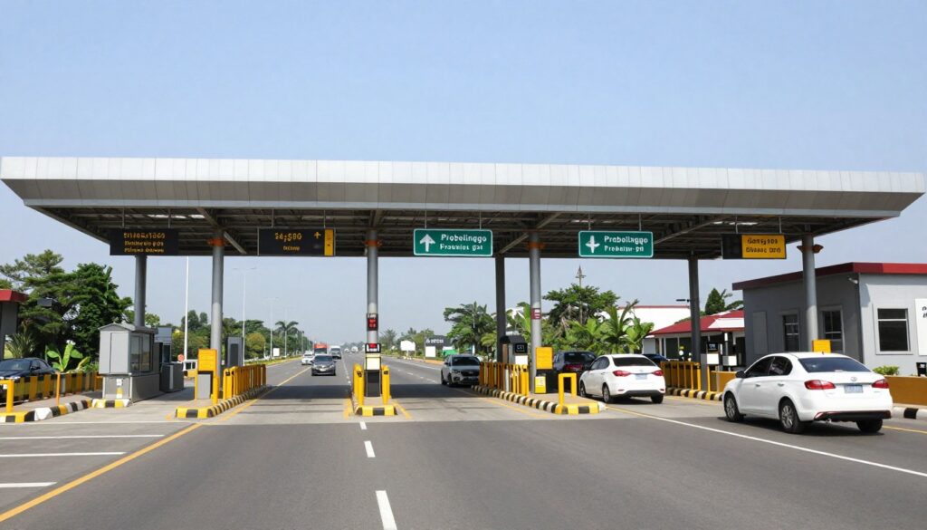 Gerbang tol Probolinggo di Jawa Timur