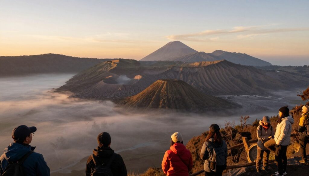 Pemandangan sunrise dari Seruni Point wisata Probolinggo