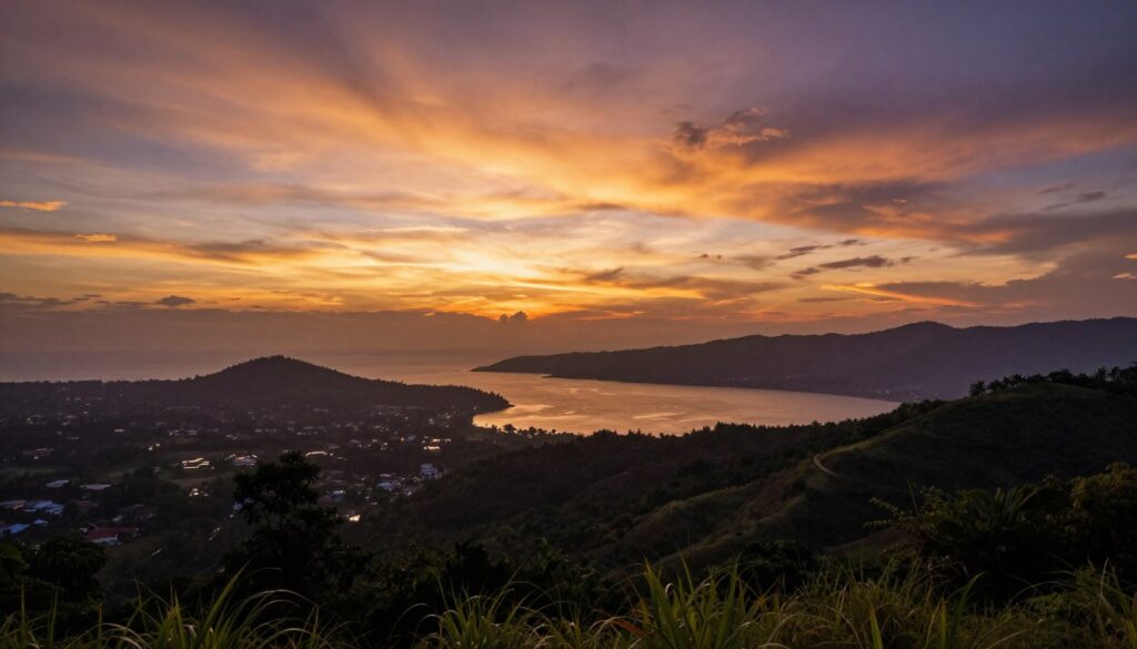 Pemandangan sunset dari Bukit Bentar wisata Probolinggo